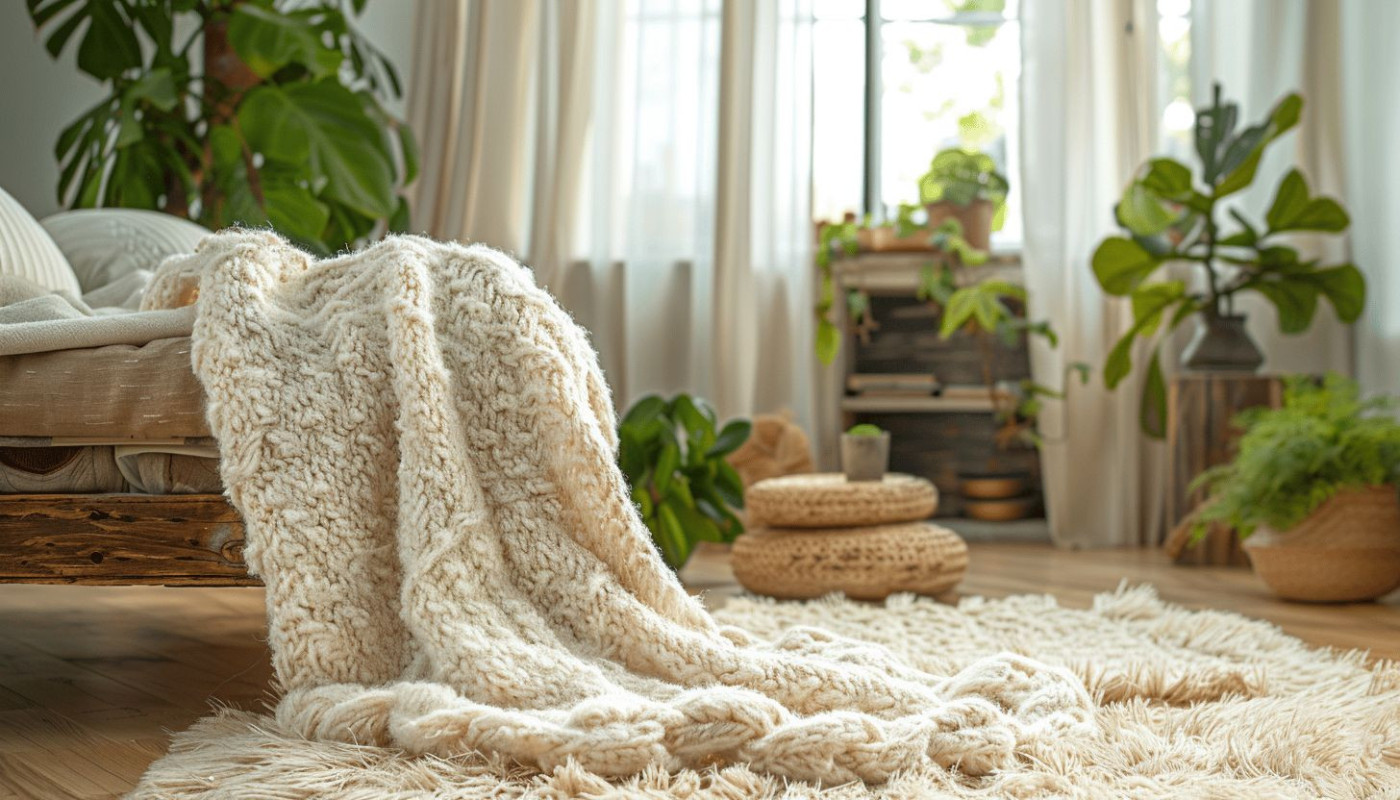 Le plaid à grosses mailles : un élément décoratif et confortable incontournable