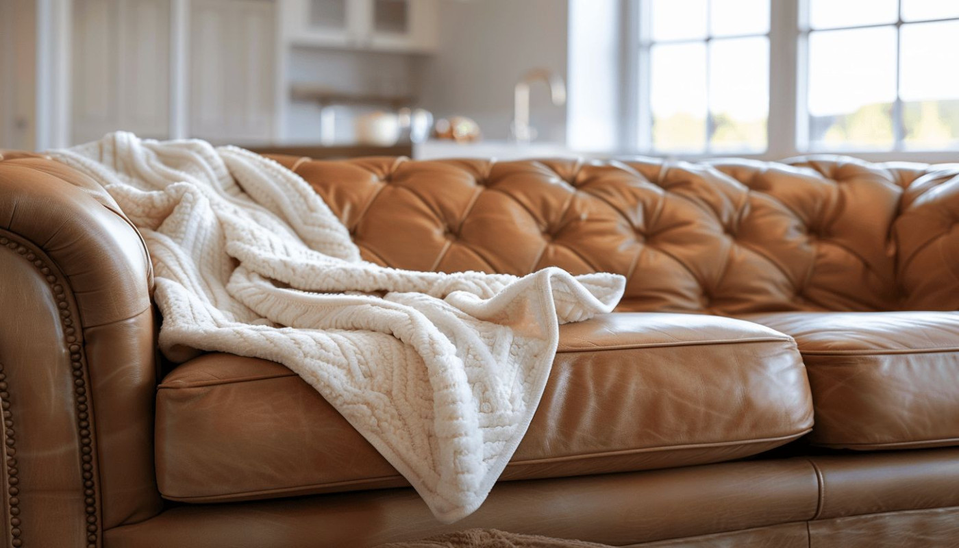Protéger votre canapé en cuir avec un plaid antidérapant